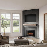 Modern Ember Uptown 36" Smart Electric Fireplace Insert with Remote Control, Alexa/WiFi Enabled - 1,000 Sq Ft Electric Heater with Realistic Flames and Log Set Modern Ember