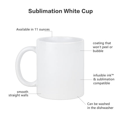 MAIKESUB Sublimation Blank Ceramic Coffee Mugs Set of 6 Pcs White Mugs 11 oz Porcelain Espresso Cups Sublimation Mugs Blank DIY for Coffee Soup Tea Milk Latte Hot Cocoa etc