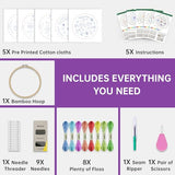 CYANFOUR 5 Stage Starter Embroidery Kit for Beginners Adults and Teens, Easy to Learn 33 Different Stitches from Video & Instruction, Needlepoint Kits for Adults