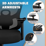 ELABEST Ergonomic Office Chair,Home Desk Chair with Mesh Back,Adjustable Lumbar Support,Built-in Springs Wide Seat,Executive Task Chair with 3-D Big Armrests,Tilt Function,Computer Desk Chair ELABEST
