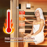 SunSwell Wood Infrared Sauna, 1 Person Traditional Red Light Sauna, Canadian Hemlock Indoor Dry Sauna Spa Room for Low EMF with Bluetooth Speakers and Control Panel, 32.67"x 27.55"x 59.44" SunSwell