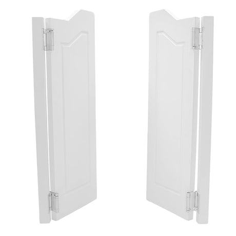 Swinging Doors Cafe Doors, Cafe Saloon Doors, Interior Wood Door Swing Door with Metal Hinges, Bar Saloon Swinging Doors for Kitchen Stairs Bedroom Entrance Partition (White A, 29.92x41.93in) Pinelicorn