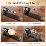 Longer Chuck Rotary Roller is ideal for engraving cylindrical, wine glass, and irregular objects. Y-axis 360° rotation, compatible with Ray5, Ray5 Mini, B1, and most other frame-style laser engravers. Longer