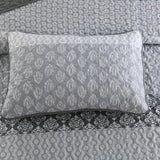 Boho Quilt Set Queen Size Gray Farmhouse Quilt Bedding Set Striped Lightweight Summer Bedspread Coverlet Bedding Set 96"x90" (3 Pieces) Cottolester