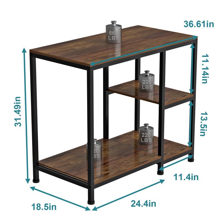 VANVERB Fish Tank Stand for 40 Gallon, Wood Aquarium Stand with Shelves for Fish Tank Accessories Storage, 660LBS Capacity - WoodArtSupply