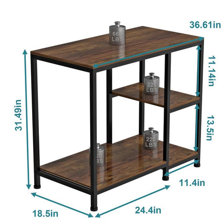 VANVERB Fish Tank Stand for 40 Gallon, Wood Aquarium Stand with Shelves for Fish Tank Accessories Storage, 660LBS Capacity VANVERB