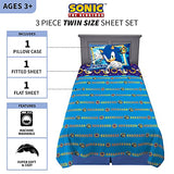 Franco Kids Bedding Super Soft Microfiber Sheet Set, Twin, Sonic The Hedgehog, Anime Franco