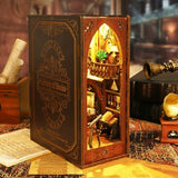 Funle Book Nook Kit for Adults, DIY Wooden Miniature House Kit, 3D Puzzle Crafts for Adults, Creative Book Nook Insert for Bookshelf