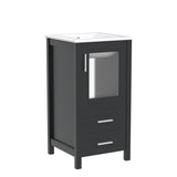 UEV 16" Modern Bathroom Vanity Set, Small Bathroom Vanity with Ceramic Basin, with One Door and Two Drawers, Minimalist Bathroom Vanity (Without Faucet) UEV