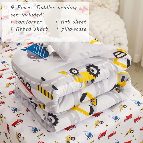 Viviland Boys Car Toddler Comforter Sets, Soft Toddler Bedding Set, Microfiber Toddler Bed Set, Truck Viviland