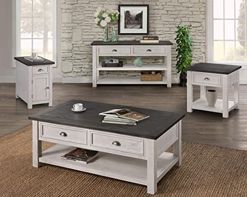 Martin Svensson Home Montery Chairside Table, White with Grey Top Martin Svensson Home