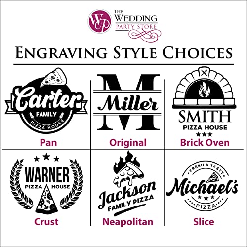 The Wedding Party Store Personalized Acacia Wood Pizza Peel Board Paddle with Handle - Custom Engraved and Monogrammed The Wedding Party Store