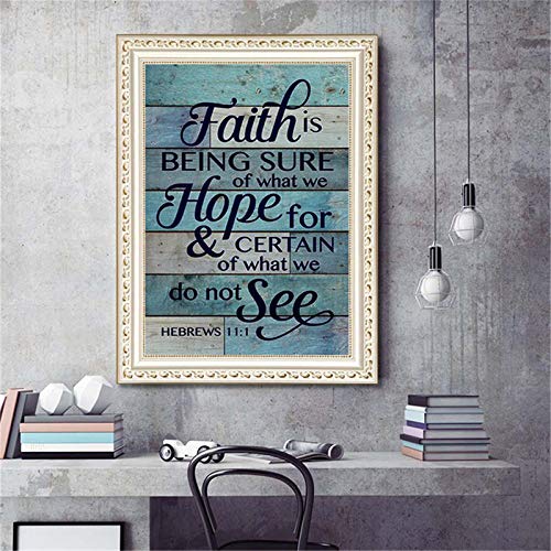 5D DIY Diamond Painting, Faith Hope See Diamond Painting Kits for Adults Full Drill Round Diamond Gem Art Beads Painting for Kids Perfect for Home Wall Decor 11.8x15.7 inch Grneric