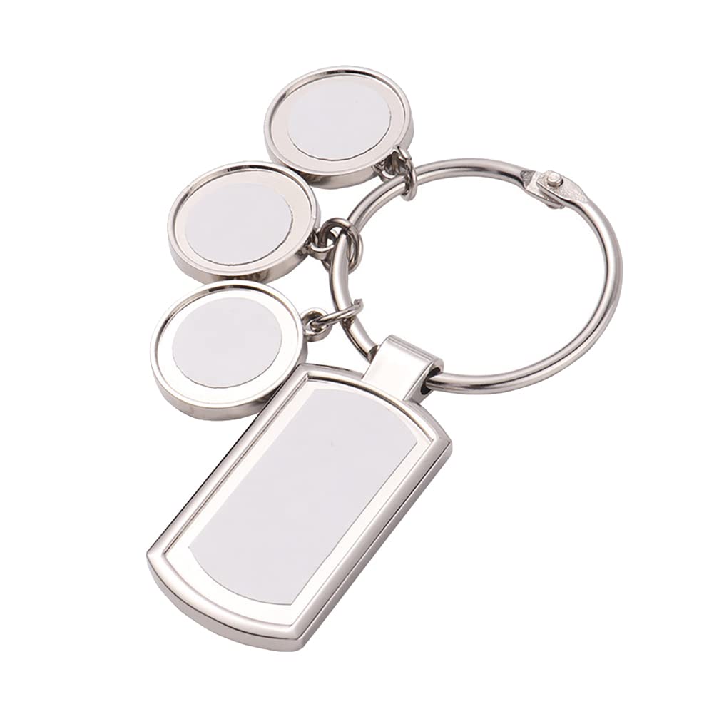 Sublimation Blank Keychain Transfer Keychain Picture Frame Keychain Metal Keyrings Memorial Gifts for Family Lover WoodArtSupply