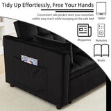SUNPOKUILN 70" 3-in-1 Velvet Sleeper Sofa Bed, Convertible Pull Out Couch w/Adjustable Back, Armrests & Storage. Modern Black Futon for Living Room, Bedroom, Small Space - 2 Pillows Included Black SUNPOKUILN
