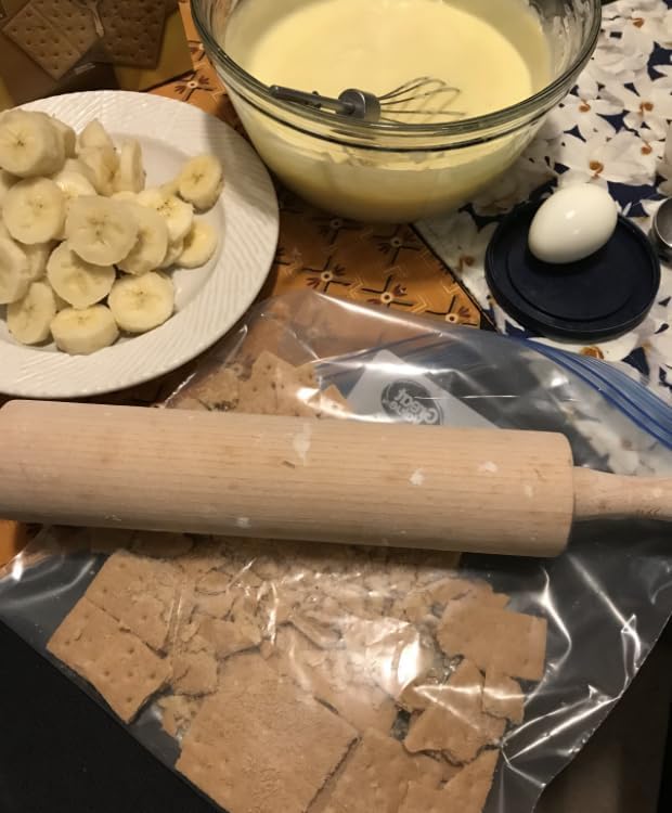 Rocky Mountain Goods Large Classic Wood Rolling Pin with Handles - 17” Rolling Pin for Dough, Baking, Pizza, Cookies, Pie - Moisture Resistant Wood - Easy to Clean Rocky Mountain Goods