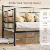 IFANNY Daybed Frame, Metal Twin Size Platform Bed with Heavy Duty Slat Support, Space-Saving Sofa Bed Frame for Living Room Bedroom Guest Room, No Box Spring Needed - Black IFANNY