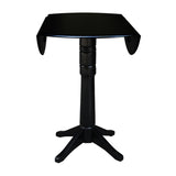 IC International Concepts 42" Round Dual Drop Leaf Pedestal, 42.3" H Dining Table, Black IC International Concepts
