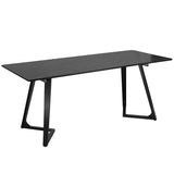 DELAVIN 70.8 Inch Large Solid Wood Dinner Table for 6-8 People, Modern Oak Kitchen Table with Natural Wood Grain, Luxury Rectangular Dining Table for Family, Office, Party, Easy Assembly, Black DELAVIN