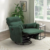 Lexicon Modern Swivel Glider Recliner Chair - Quiet 360 Swivel Chair, Durable Microfiber Upholstered, 2 Pillows, Manual Reclining for Living Room, Small Spaces, Nursery, Apartment, Bedroom, Green