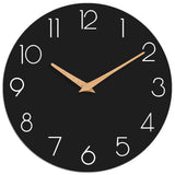 cicininc Wall Clock, 10 Inch Wooden Silent Non-Ticking, Decorative Battery Operated Wall Clocks for Bedroom, Kitchen, Home, Living Room, Office, School, Hotel (Black) cicininc