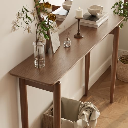 AQIMUELE Wood Console Table Walnut Entryway Table, Thin Console Table, Sofa Tables for Living Room (47.2'') AQIMUELE