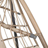 Taylor & Logan Corbin Natural Patio Hanging Wicker Egg Chair with Cream Plush Seat Cushions & Swing Stand for Indoor/Outdoor Use Taylor & Logan