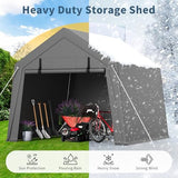 ChicCoutured 10x15FT Portable Outdoor Garage, Waterproof & UV-Resistant Portable Storage Shed with 2 Roll-Up Doors, Carport Tent for Motorcycle, Bike, and Tools ChicCoutured