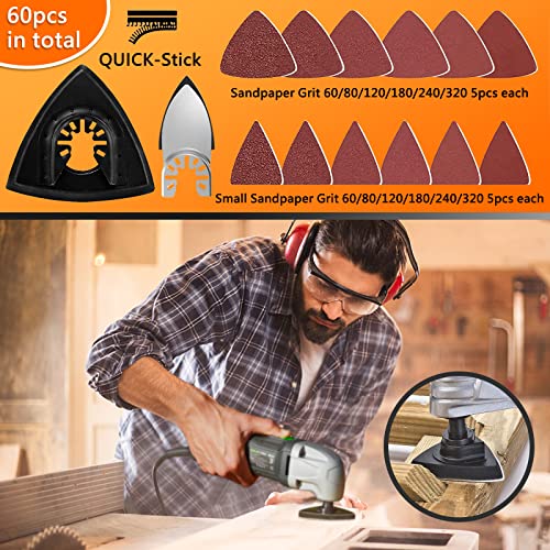OTUCO 87 Pcs Oscillating Saw Blades, Wood Metal Cutting Multitool Bi-Metal Blades Quick Release Tool Blades Kits Fit for Dewalt, Makita, Ryobi, Rockwell OTUCO