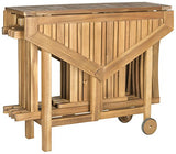 SAFAVIEH Outdoor Collection Kerman Natural 5-Piece Foldable Patio Dining Set (Fully Assembled) Safavieh