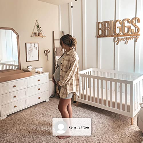 Delta Children Essex 4-in-1 Convertible Baby Crib, Bianca White with Natural Legs - WoodArtSupply