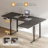 ONBRILL L Shaped Standing Desk, 63x43 Inches Electric L Stand Up Desk with 4 Legs, Dual Motor and Memory Controller, Adjustable Height from 28-46 Inches for Home and Computer Workstation, Black ONBRILL