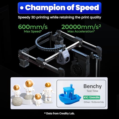 Creality K1C 3D Printer with AI Camera & Touchscreen, 600mm/s Fast Printing Speed, Support Carbon Fiber Filaments, Auto Calibration for Leveling, Anti-Vibration Design, Out of The Box Experie - WoodArtSupply