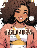 Coloring Book for Adults: Peoples | Sketch Style | Cartoon People: Grayscale/Line Mix - Anime Styled Men and Women WoodArtSupply