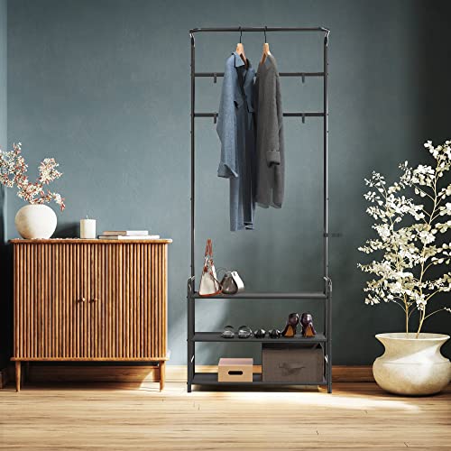 Simple Houseware Coat Rack with Storage Shelf, Black Simple Houseware