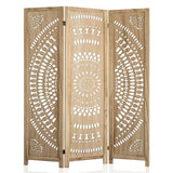 WelFurGeer Handcrafted Carved Wooden Room Divider Screen, Folding Privacy Screen for Room Separation, Decorative Room Dividers, 360° Adjustable Folding Panels for Privacy, Home, Office & Patio WelFurGeer