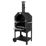 Outdoor Pizza Oven Wood Fired Pizza Oven Patio Portable Pizza Maker Cooking Grill with Wheels Waterproof Cover for Backyard Camping Polar Aurora