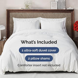 White Duvet Cover Queen Size - Extra Soft Queen Size Duvet Cover - Lightweight, Comfy, Cozy & Breathable - Easy Care & Fade Free with Zipper Closures & Ties - 90" x 90" Inches - Comforter Not Included CGK Unlimited