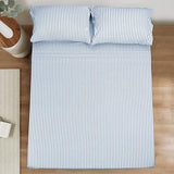 Mejoroom Striped Full Size Sheets - 1800TC Luxury Full Sheets with 16 Inch Deep Pocket - Premium Bedding Collection - Extra Soft, Breathable, Wrinkle, Fade & Stain Resistant - 4 Piece (Blue Stripe) Mejoroom