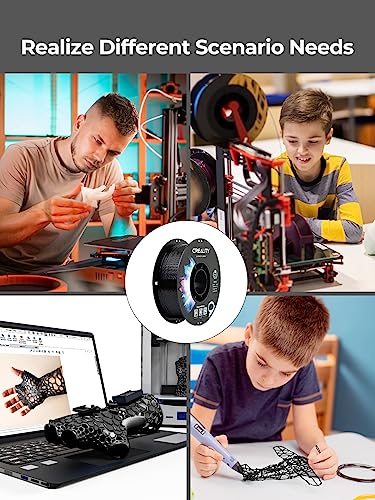 Creality 2 kg Black & White PETG 1.75mm Filament, 3D Printer Filament Bundle, Excellent Toughness High Precision, Odorless Non-Toxic Moistureproof, Glossy, Accuracy +/- 0.02mm Creality
