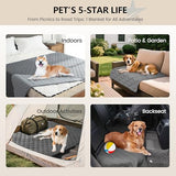 gogobunny 3X Stronger Waterproof Pet Blanket, Scratch Proof Furniture Protector for Dogs Cats, Reversible Cover 52x82 Inch, Dark Grey/Light Grey gogobunny