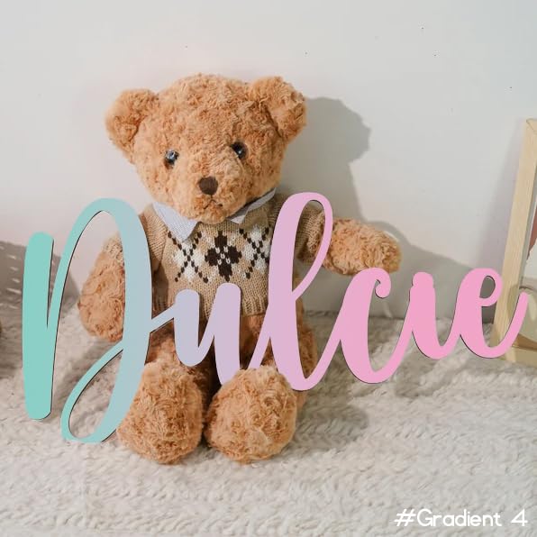 Custom Wood Name Sign For Nursery, 1/3 INCH THICKNESS, Boho Nursery Sign, Family Name Signs, 3D Wall Art for Children & Kids Rooms, Baby Shower, First birthday gift(First Name) Generic