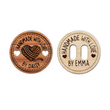 callie Personalized Sewing Name Lables Button,Custom Wooden Handmade with Love Button for Clothing Beanie Poom,Set of 10 Clothing Labels Gift for callie