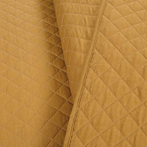 Lush Decor Ava Quilt Diamond Pattern Solid 3 Piece Oversized Bedding Blanket Bedspread Set - Full/Queen - Mustard Lush Decor