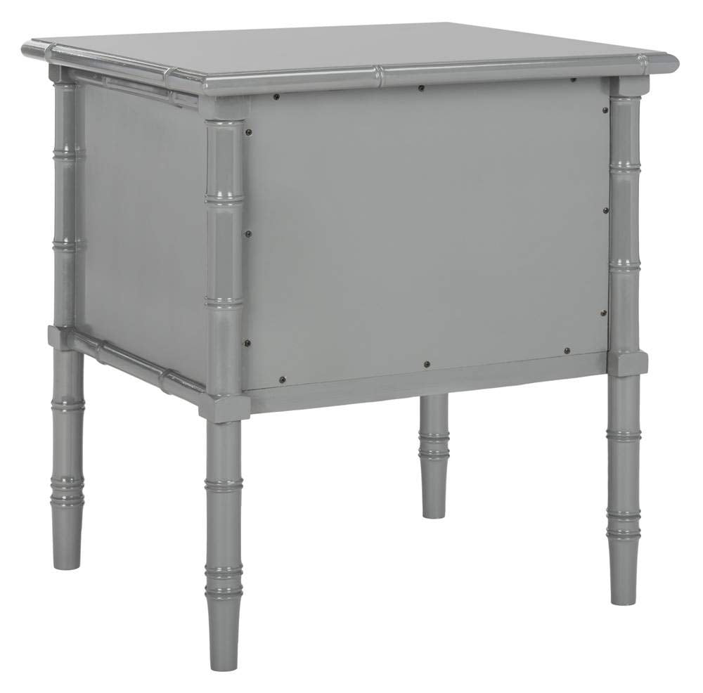 SAFAVIEH Home Mina Modern Coastal 2-Drawer Bamboo Nightstand, 1' x 1', Grey/Gold Safavieh