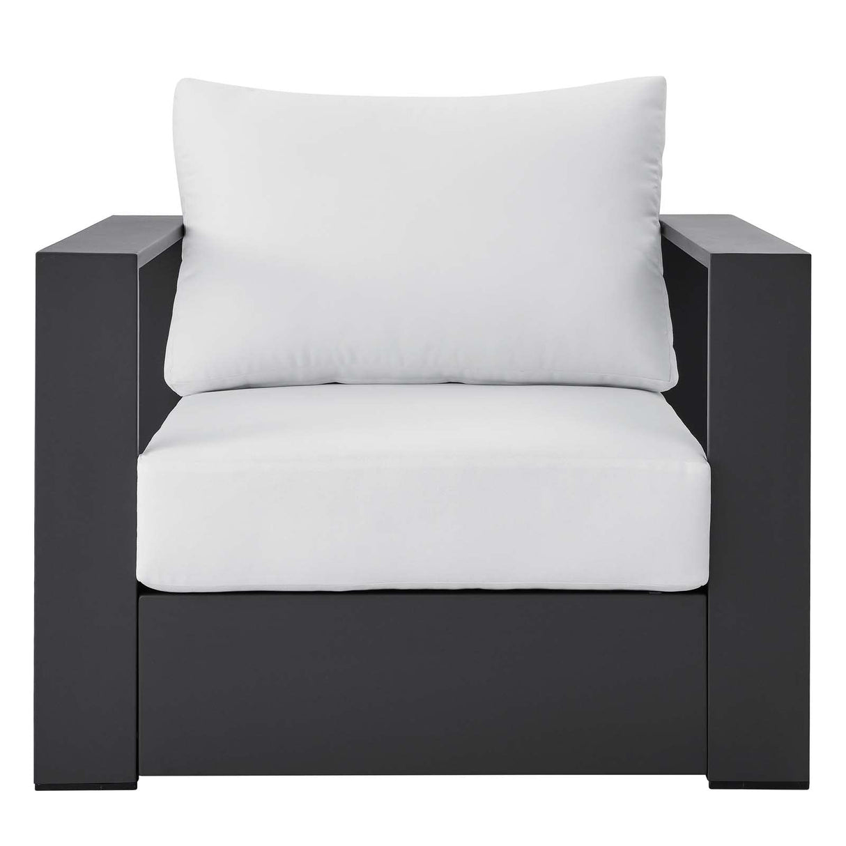 Modway Tahoe Aluminum Outdoor Patio Armchair in Gray White Modway