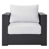 Modway Tahoe Aluminum Outdoor Patio Armchair in Gray White Modway