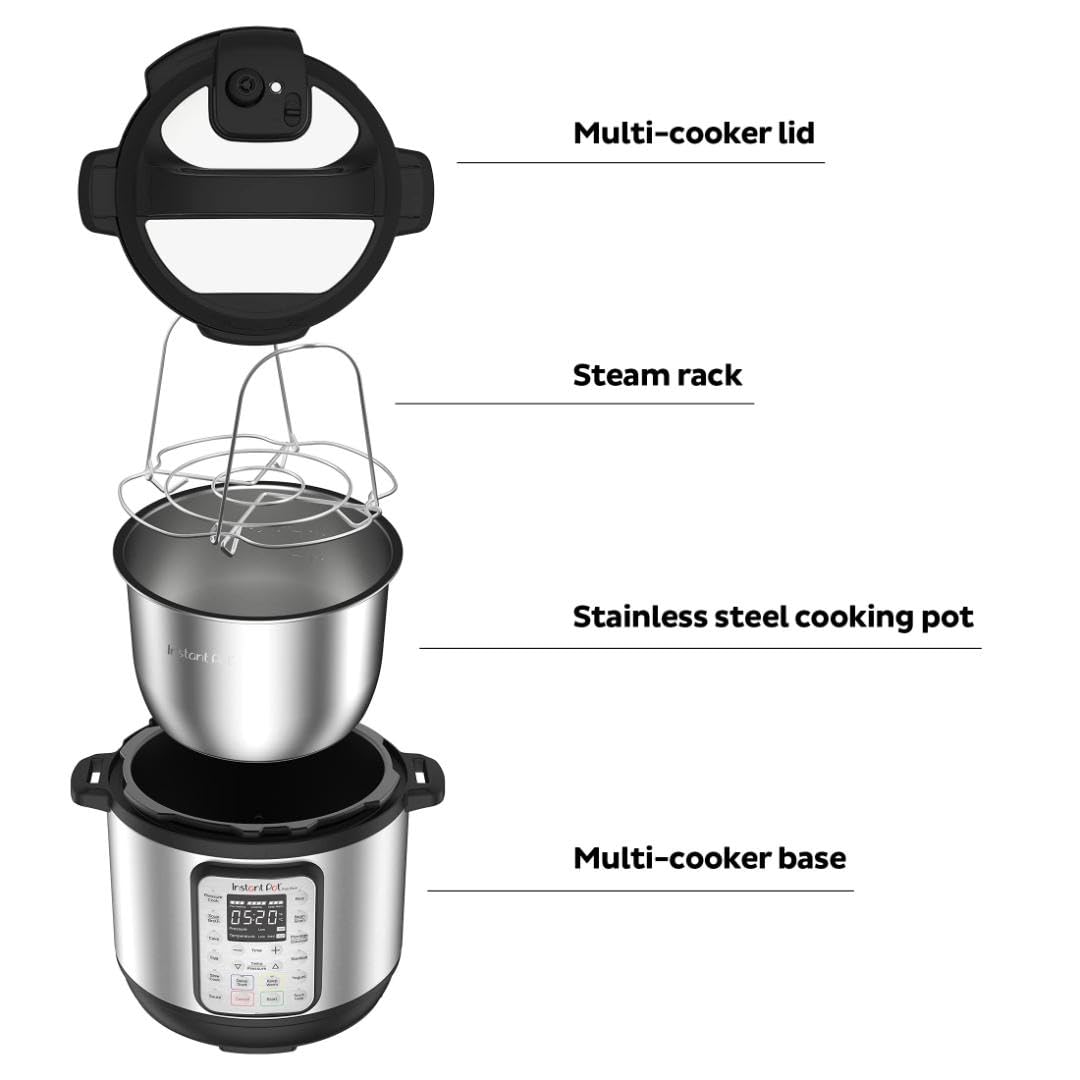 Instant Pot Duo Plus 9-in-1 Electric Pressure Cooker, Slow Cooker, Rice Cooker, Steamer, Sauté, Yogurt Maker, Warmer & Sterilizer, Includes App With Over 800 Recipes, Stainless Steel, 6 Quart Instant Pot