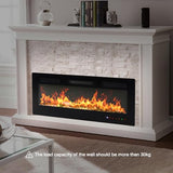 DUMOS 42" Freestanding Electric Fireplace, 1500W/750W Wall Mounted or Recessed Insert Fireplaces Heater with Remote Control,13 Adjustable Flame Color, 12H Timer, Touch Screen, Inky DUMOS