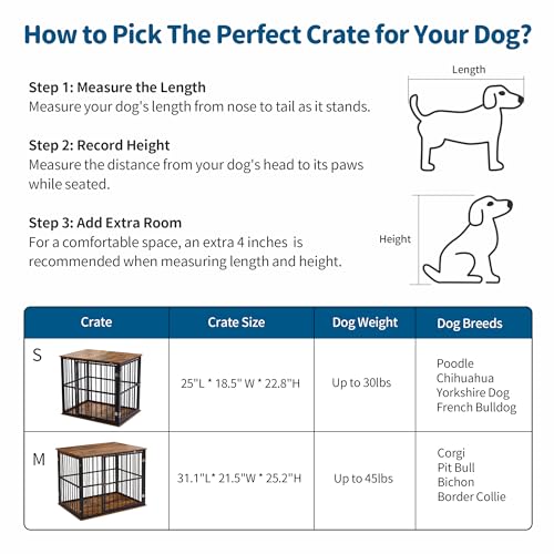 Made4Pets Dog Crate Furniture for Large Dogs, Big Dog Kennel House for Indoor and Outdoor Use, Heavy-Duty Dog Cage Chew-Resistant with Washable Cushion, Modern Side End Table, 31.1"*21.5"*25.2" MADE 4 PETS